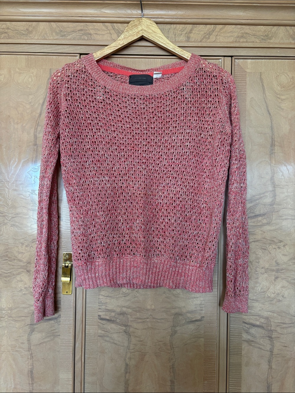 Anthropologie Peach Knit Crewneck Sweater